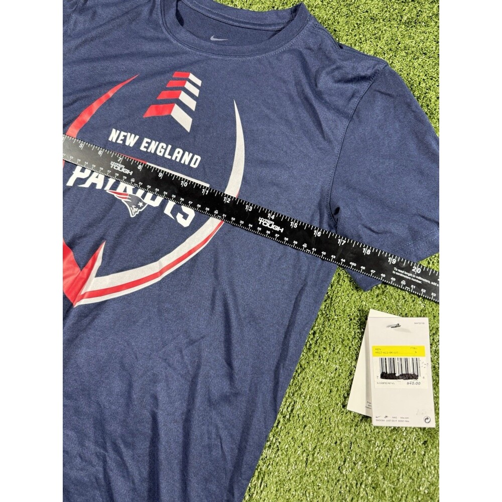 NWT Men's S Nike Dri-Fit Tee NFL New England Patriots Long Sleeve T-Shirt Blue - Picture 5 of 7